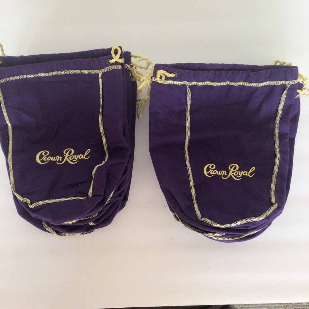 LOT OF 20 CROWN ROYAL PURPLE FELT DRAWSTRING BAGS